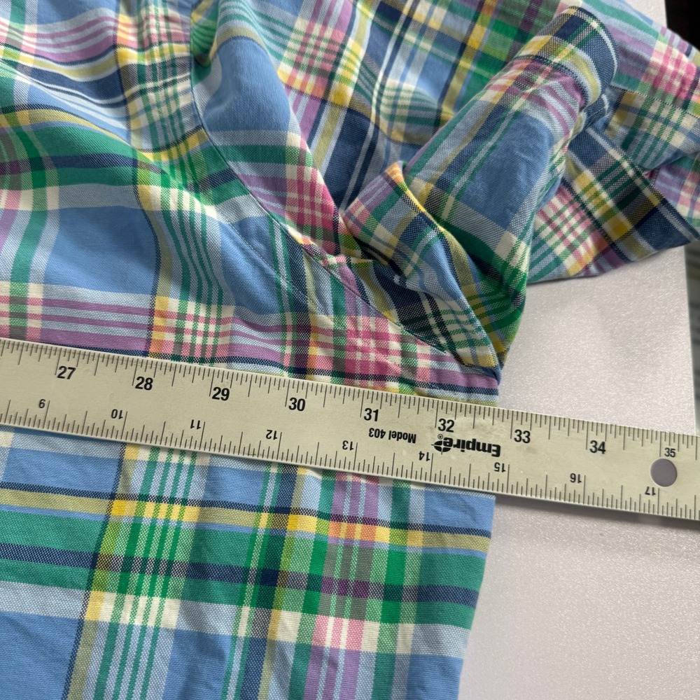 Ralph Lauren Shirt Mens 3XB Blue Plaid Short Sleeve Button Down Flesh Pony - Picture 7 of 9